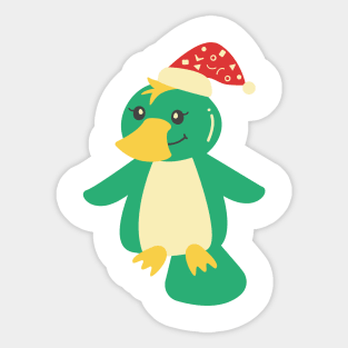 Cute Christmas Platypus Sticker